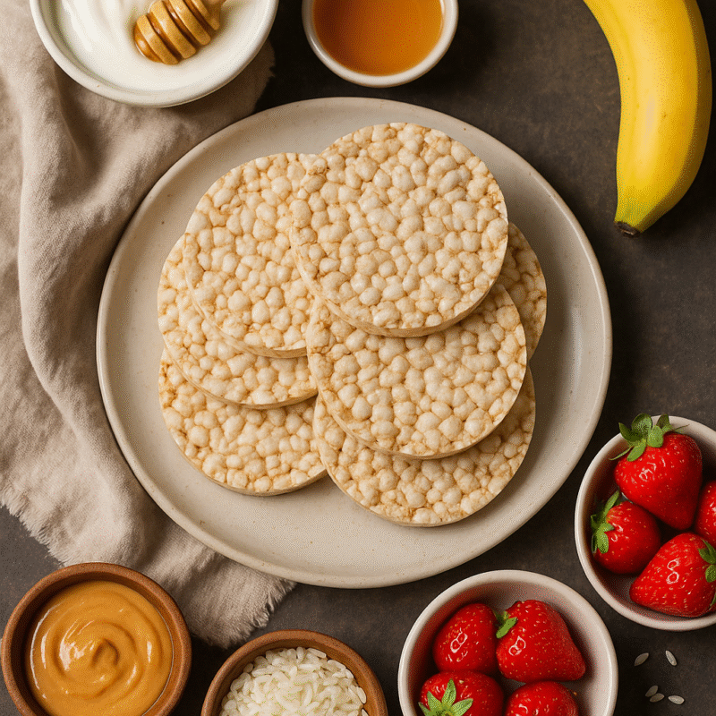 ۱۰ میان‌وعده سالم و خوشمزه با کیک رایس بدون گلوتن